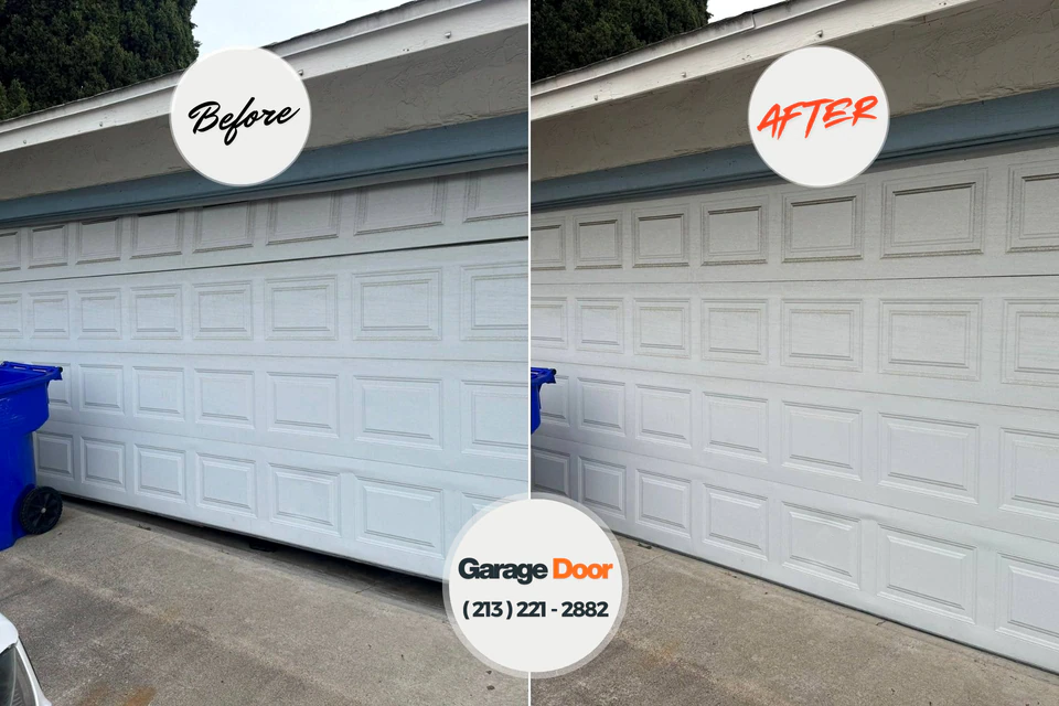 Before and after: garage door repair Maunawili, HI